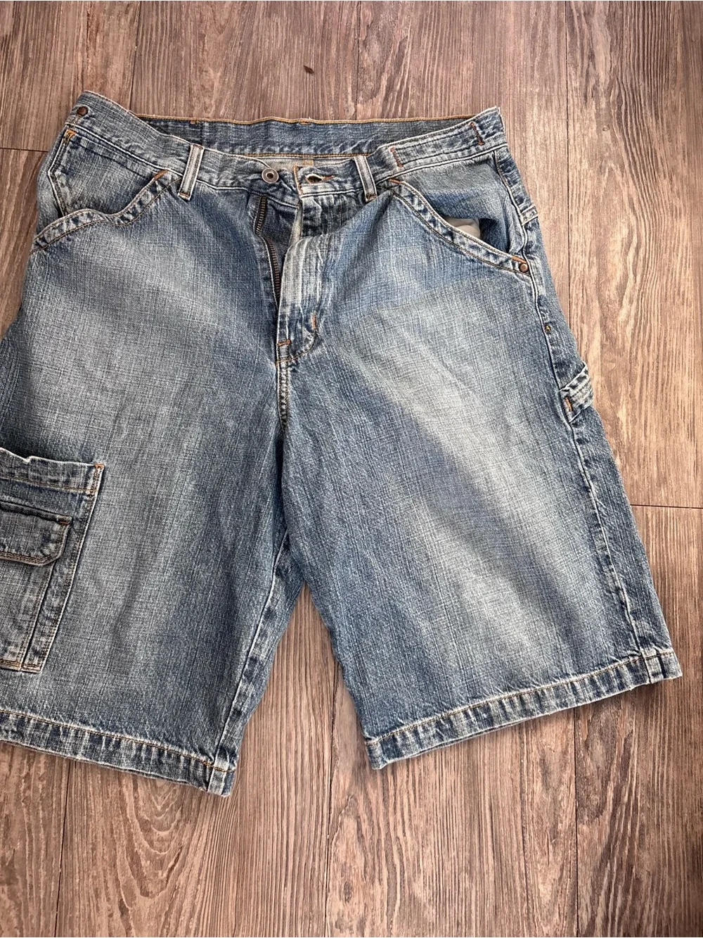 Guess Light Blue Denim Cargo Shorts